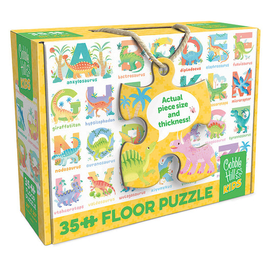 COBBLE HIL FLOOR PUZZLE-35 PC DINOSAUR ALPHABET