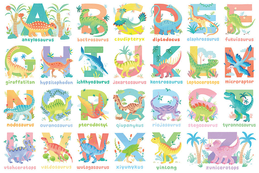 COBBLE HIL FLOOR PUZZLE-35 PC DINOSAUR ALPHABET