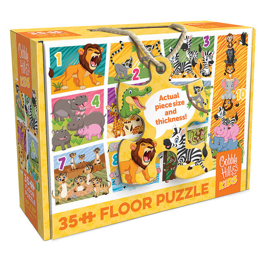 COBBLE HIL FLOOR PUZZLE-35 PC ANIMAL COUNT