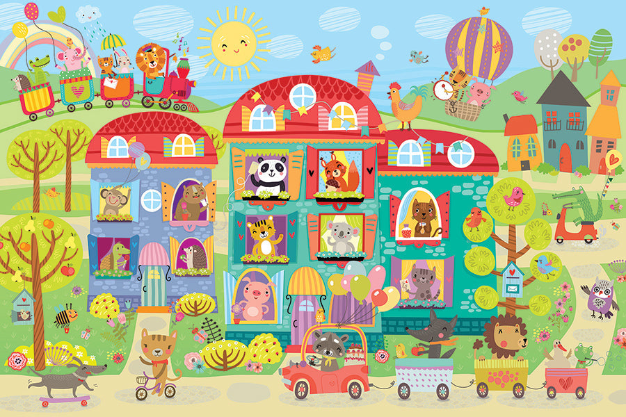 COBBLE HIL FLOOR PUZZLE 35 PC FRIENDLY NIEGHBOURS