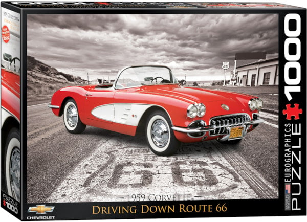 EURO 1000 PC 1959 CORVETTE DRIVING DOWN ROUTE 66