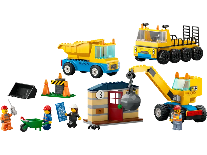 LEGO CITY CONSTRUCTION TRUCKS & WRECKING BALL CRANE