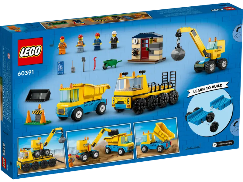 LEGO CITY CONSTRUCTION TRUCKS & WRECKING BALL CRANE