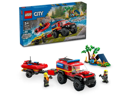 LEGO CITY 4X4 FIRE TRUCK W/ RESCUE BOAT