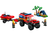 LEGO CITY 4X4 FIRE TRUCK W/ RESCUE BOAT