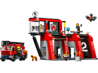 LEGO CITY FIRE STATION WITH FIRE TRUCK