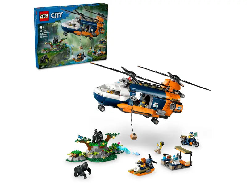LEGO CITY JUNGLE EXPLORER HELICOPTER AT BASE CAMP