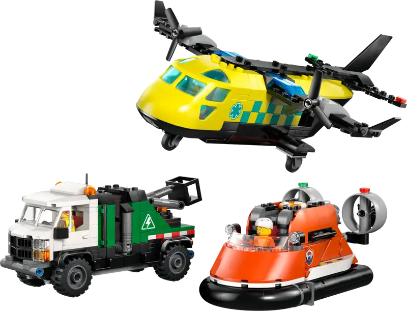 LEGO CITY AIRPLANE, SERVICE TRUCK & HOVERCRAFT REMIX