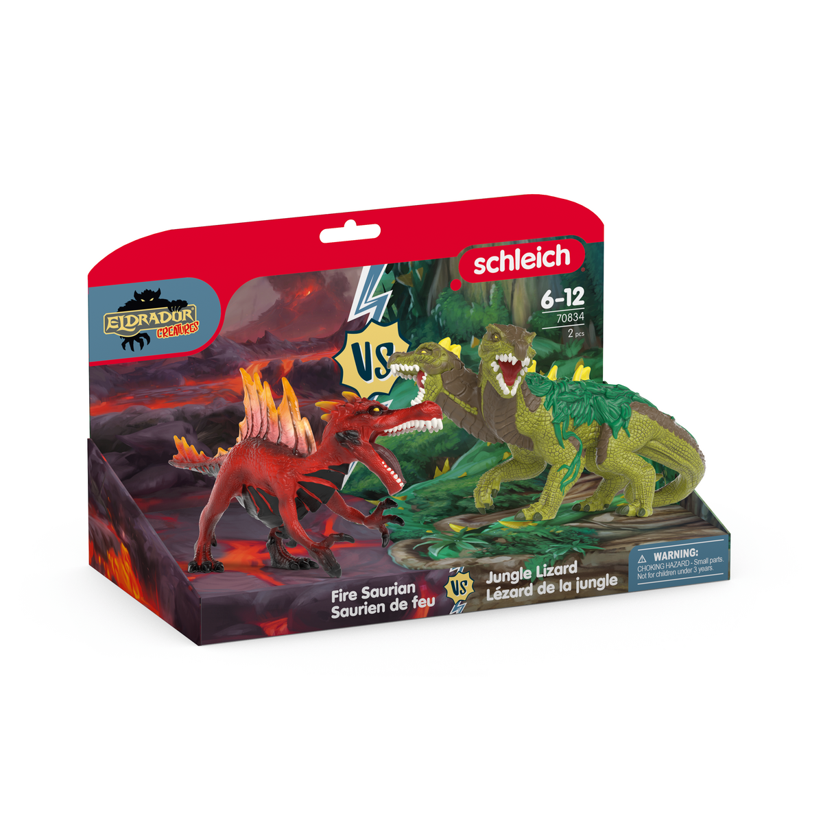 SCHLEICH FIRE DINOSAUR VS JUNGLE LIZARD