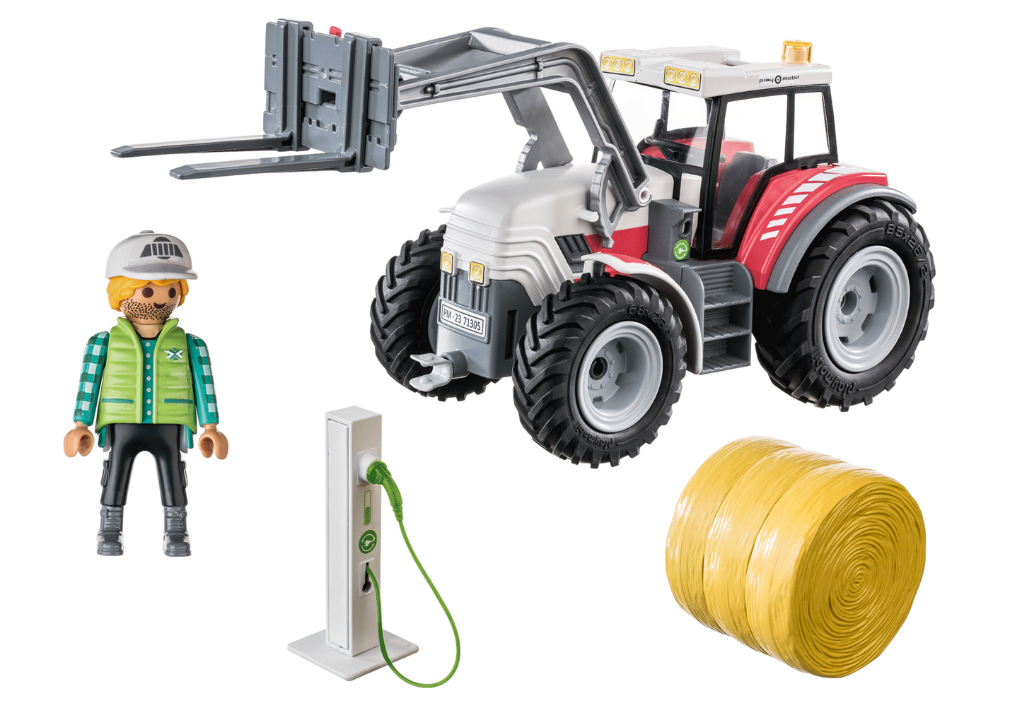 PLAYMOBIL LARGE TRACTOR W/ ACCESSORIES