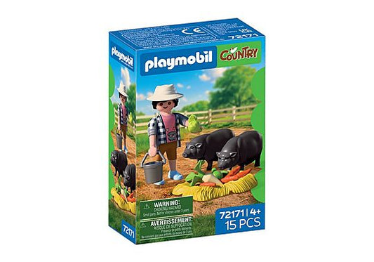 PLAYMOBIL COUNTRY FARMER WITH POTBELLIED PIGS