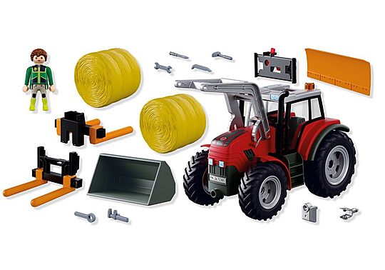 PLAYMOBIL LARGE TRACTOR WITH HAY BALES