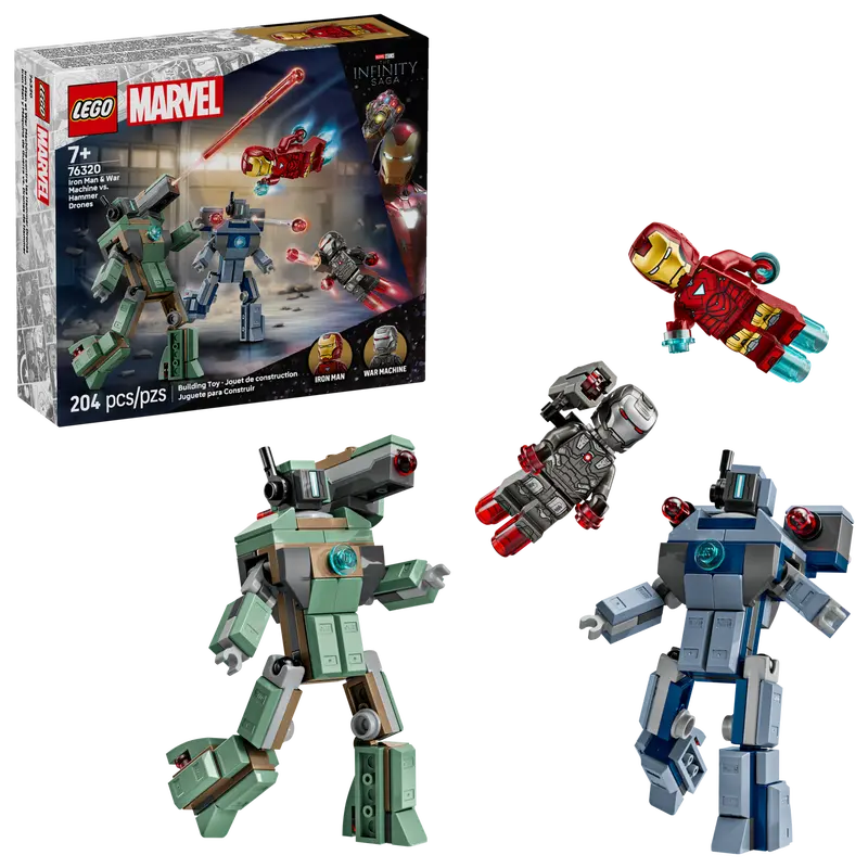 LEGO MARVEL IRON MAN & WAR MACHINE VS HAMMER DRONES