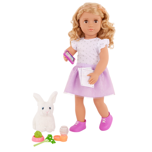 OUR GENERATION TABBY W/ PET BUNNY