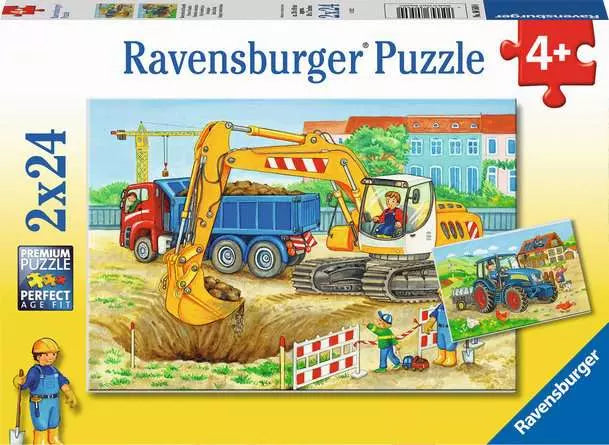 RAVENSBURGER 2 X 24 PC FARM & CONSTRUCTION