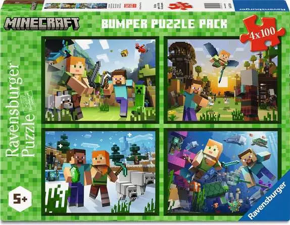 RAVENSBURGER 4 X 100 PC MINECRAFT BUMPER PACK