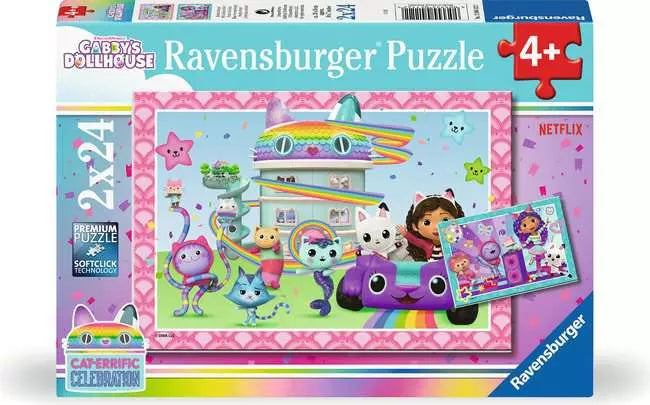 RAVENSBURGER 2 X 24 PC GABBY'S DOLLHOUSE READY TO PARTY!
