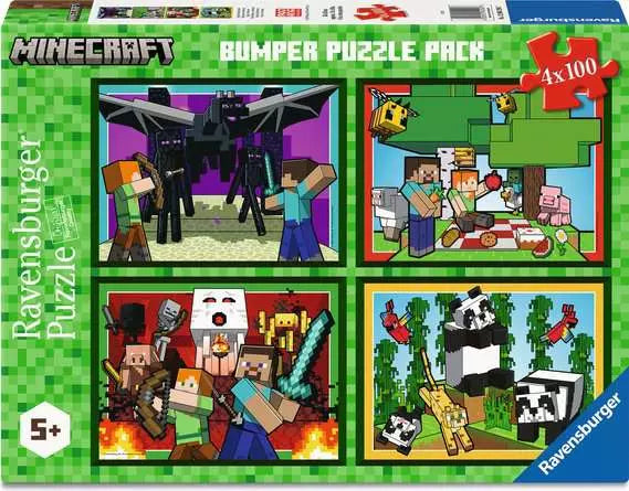 RAVENSBURGER 4 X 100 PC MINECRAFT REALMS & ADVENTURES