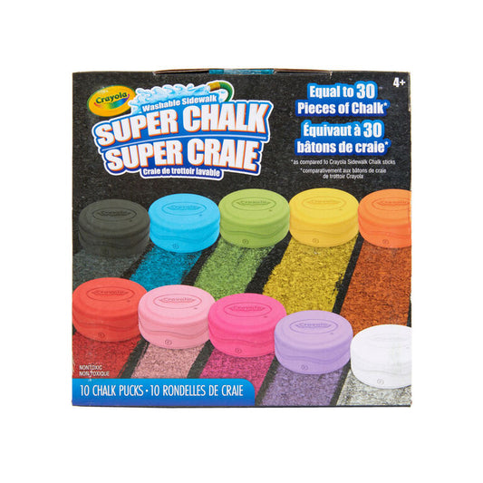 CRAYOLA WASHABLE SUPER CHALK-10 CT