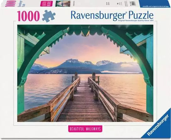 RAVENSBURG 1000 PC ROMANTIC FOOTBRIDGE AT LAC D'ANNECY