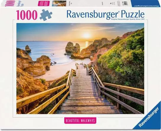 RAVENSBURG 1000 PC STAIRWAY TO CAMILO BEACH, ALGARVE