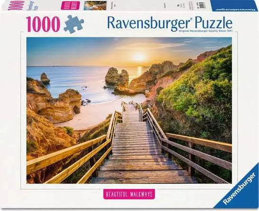 RAVENSBURG 1000 PC STAIRWAY TO CAMILO BEACH, ALGARVE