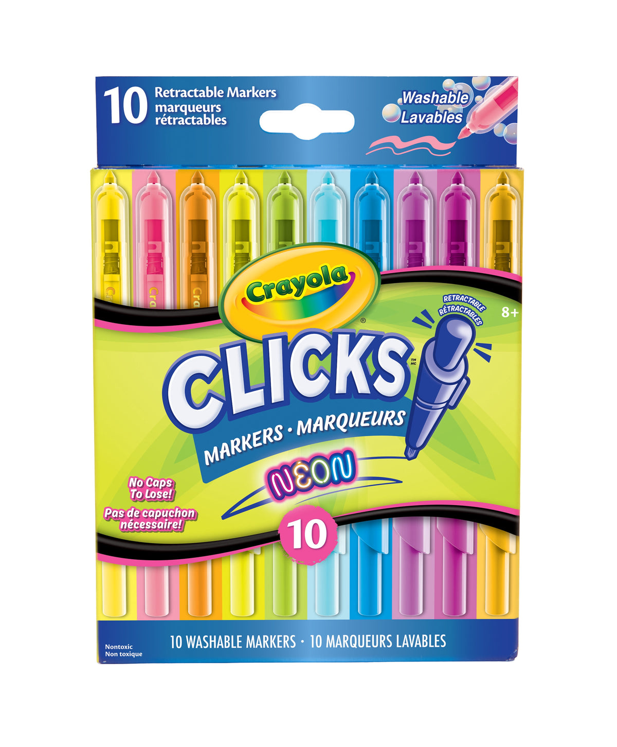 CRAYOLA MARKER CLICKS 10 CT NEON