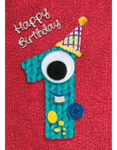 KNITTED ONE BIRTHDAY CARD