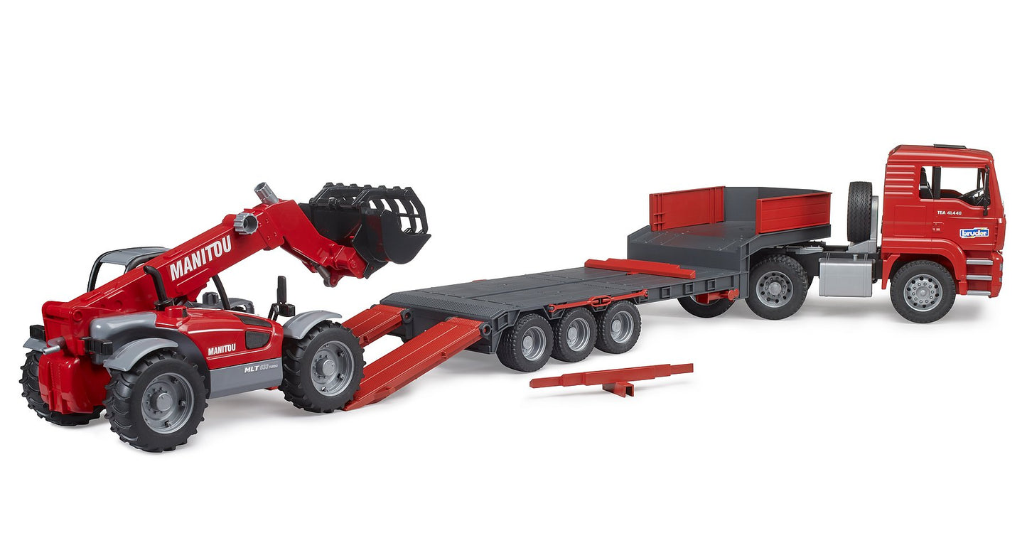 BRUDER MAN TGA LOADER W/ MANITOU TELEHANDLER