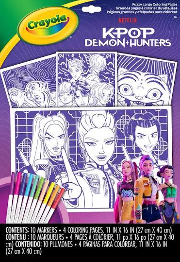 CRAYOLA KPOP DEMON HUNTERS FUZZY COLOUIRNG PAGES