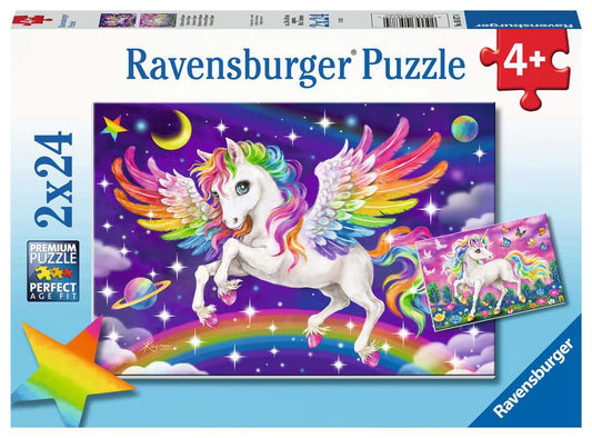 RAVENSBURG 2 X 24 PC UNICORN & PEGASUS