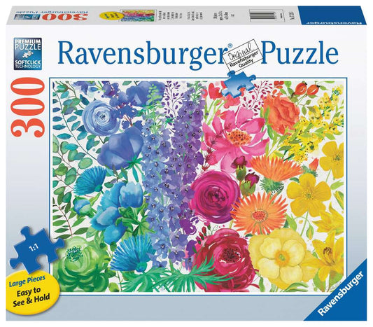 RAVENSBURG 300 LARGE PC FLORAL RAINBOW