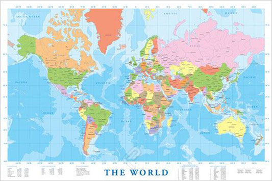 POSTER MAP OF THE WORLD