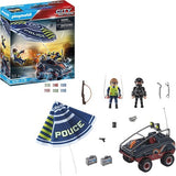 PLAYMOBIL POLICE PARACHUTE W/AMPHIBIOUS VEHICLE