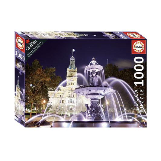 EDUCA  1000 PC PARLIAMENT BUILDING & FOUNTAIN AT NIGHT, QUEBEC CITY