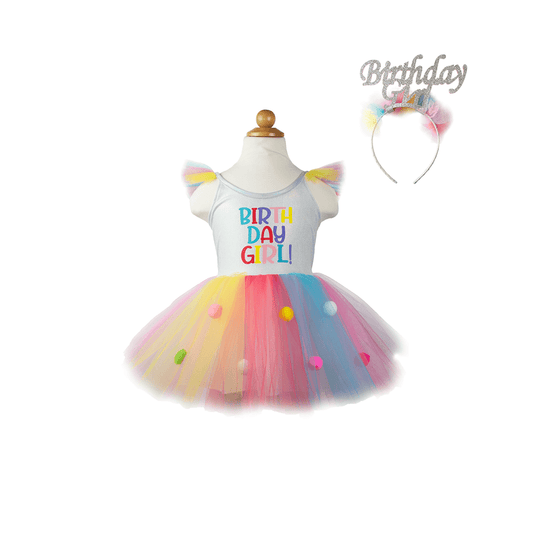 BIRTHDAY GIRL DRESS & HEADBAND