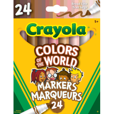 CRAYOLA COLOURS OF THE WORLD LINE MARKERS-24 PC