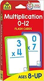 SCHOOL ZONE- FLASH CARDS MULTIPLICATION