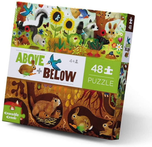 CROCODILE CREEK ABOVE & BELOW BACKYARD DISCOVERY PUZZLE - 48 PIECES