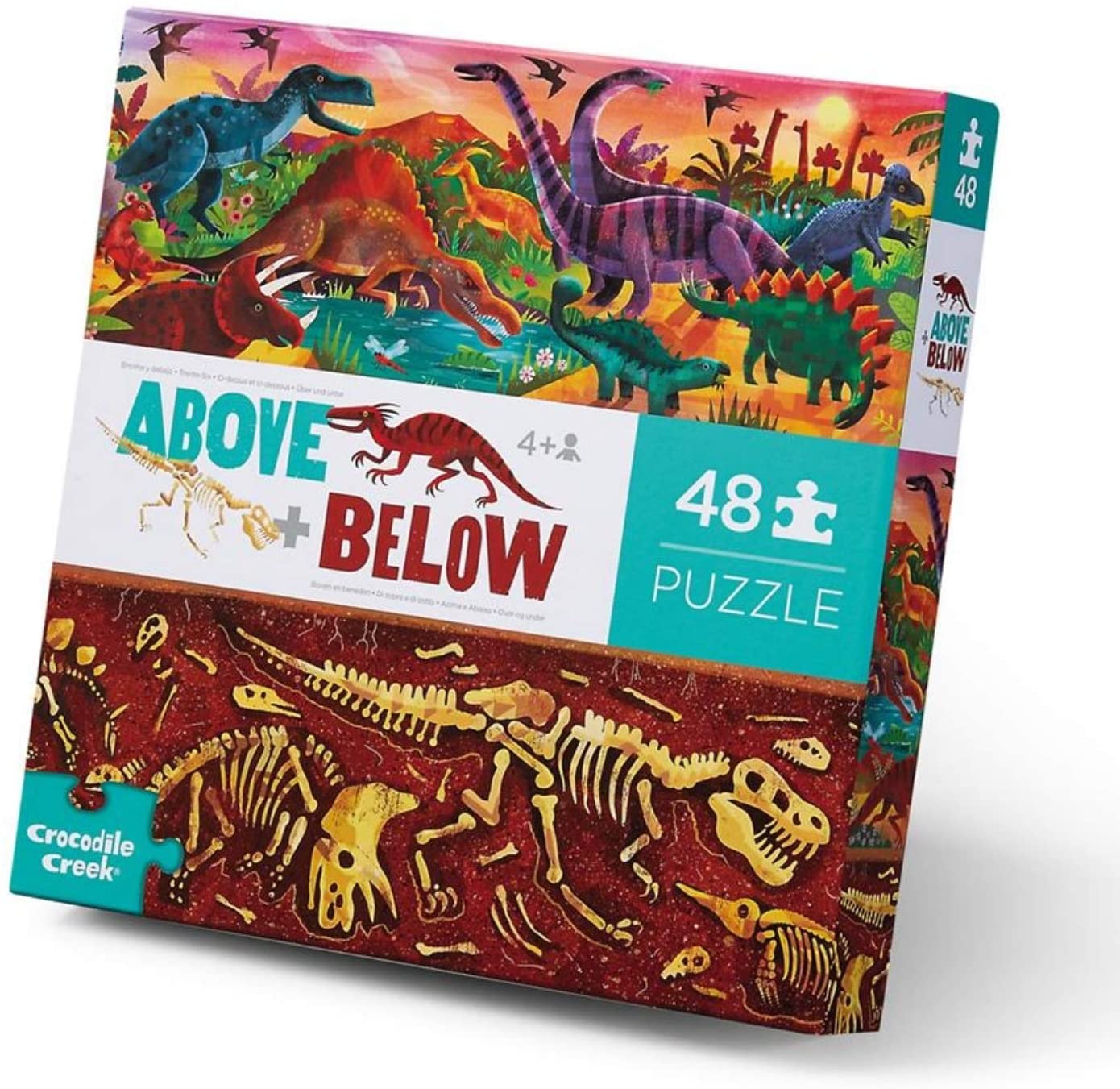 CROCODILE CREEK ABOVE & BELOW DINOSAUR WORLD PUZZLE - 48 PIECES