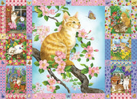 COBBLE HIL 1000 PC BLOSSOMS AND KITTENS QUILT