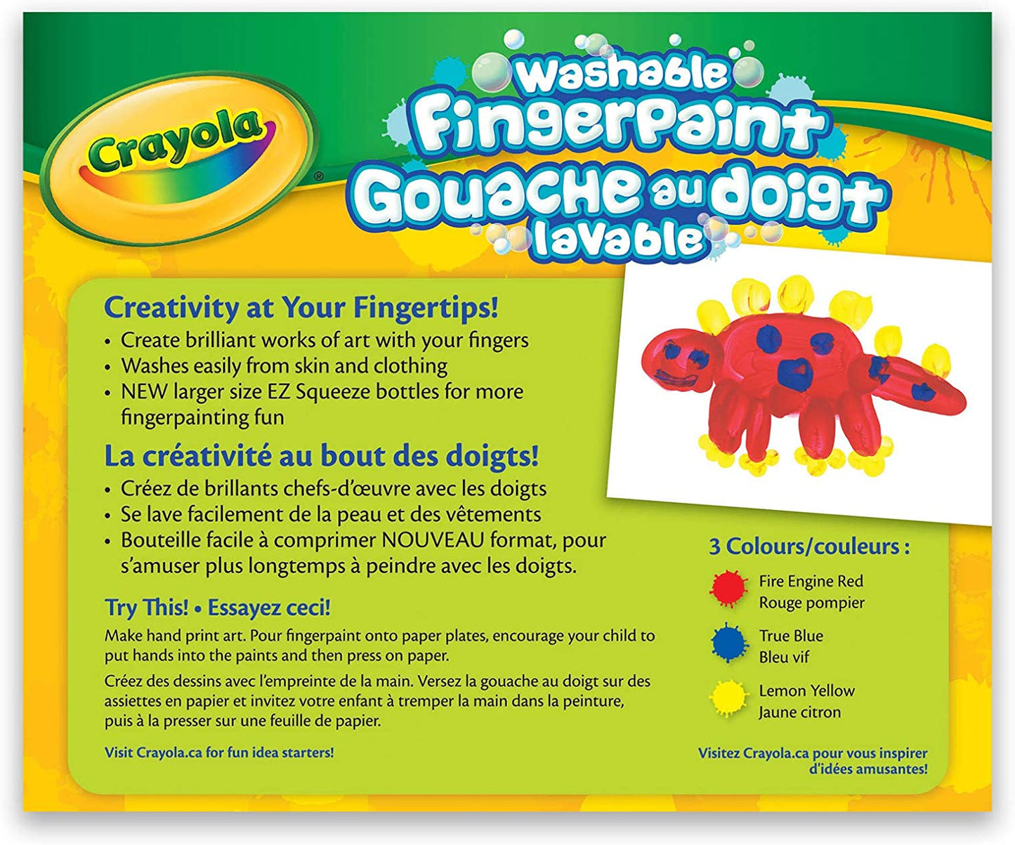 CRAYOLA WASHABLE FINGER PAINTS 3 PACK