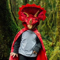 TRICERATOPS HOODED CAPE-RED