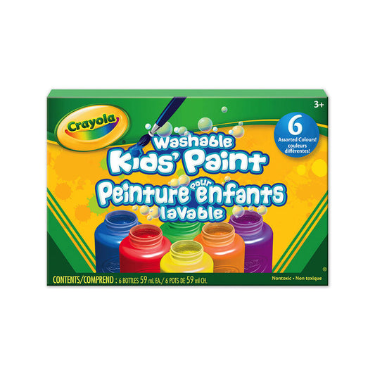 CRAYOLA WASHABLE PAINT 6 JARS