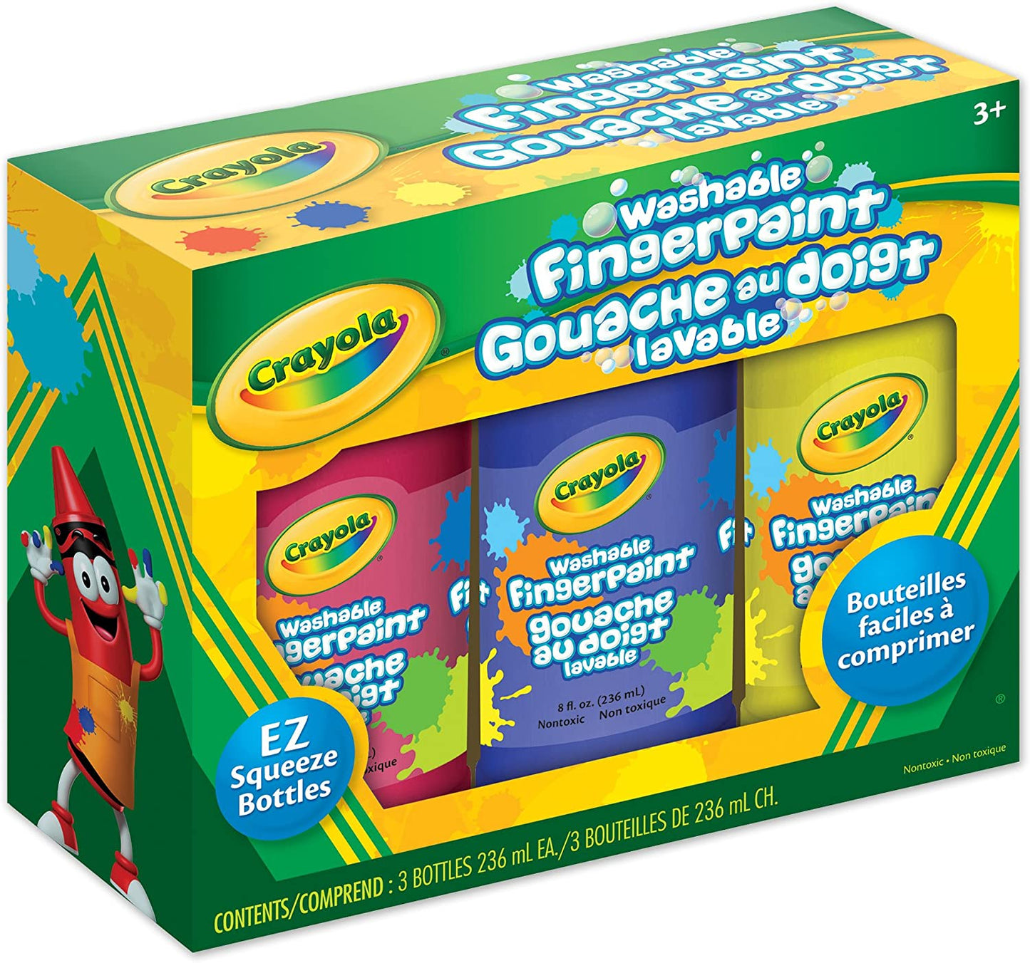 CRAYOLA WASHABLE FINGER PAINTS 3 PACK