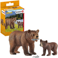 SCHLEICH GRIZZLY BEAR MOTHER WITH CUB