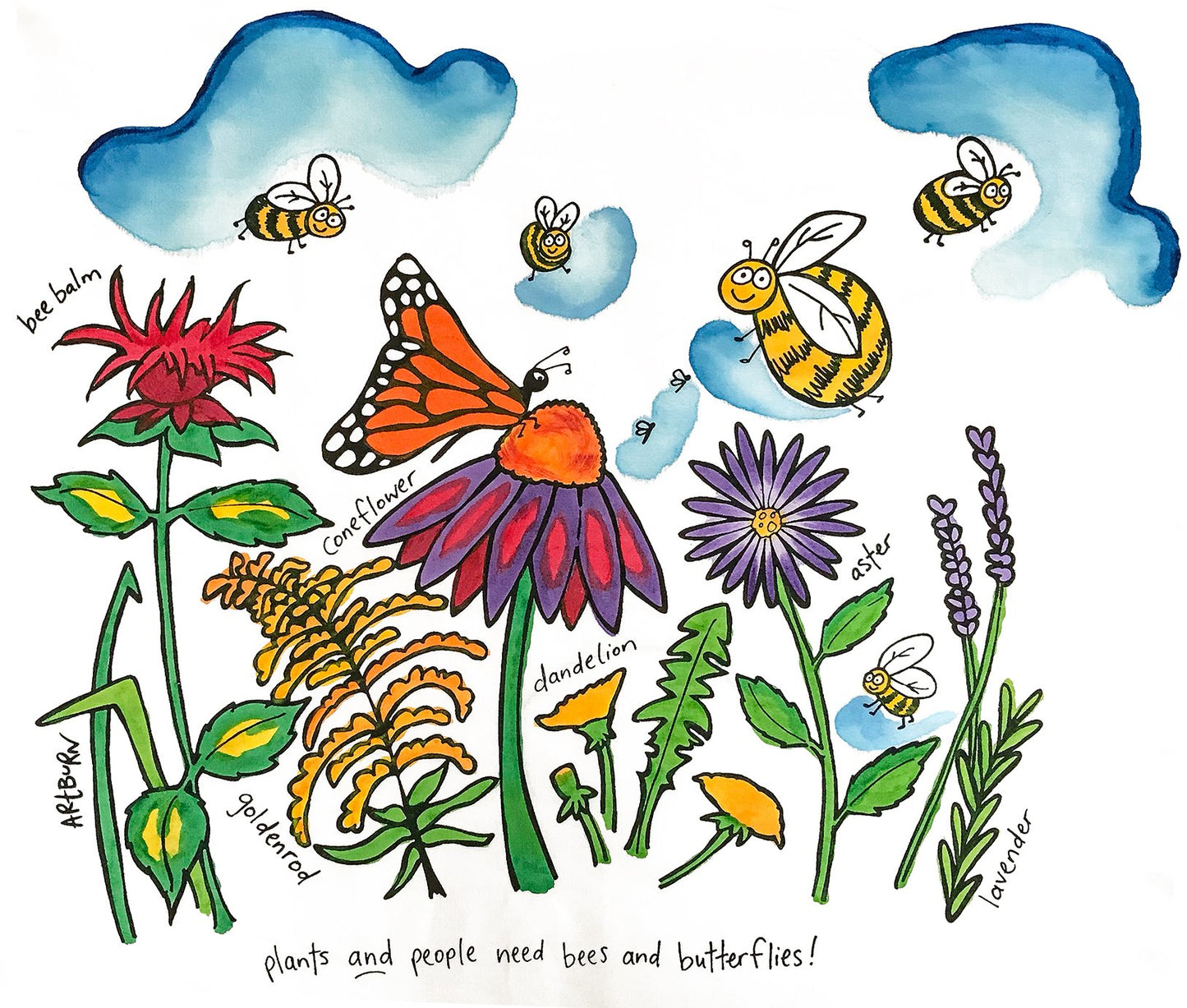 PILLOWCASE PAINT A POLLINATOR GARDEN