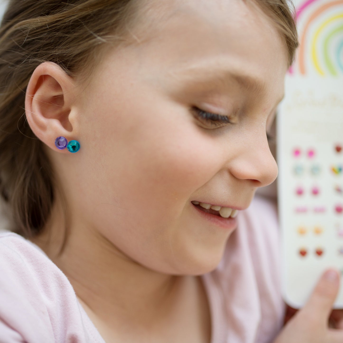 RAINBOW LOVE STICKER EARRINGS