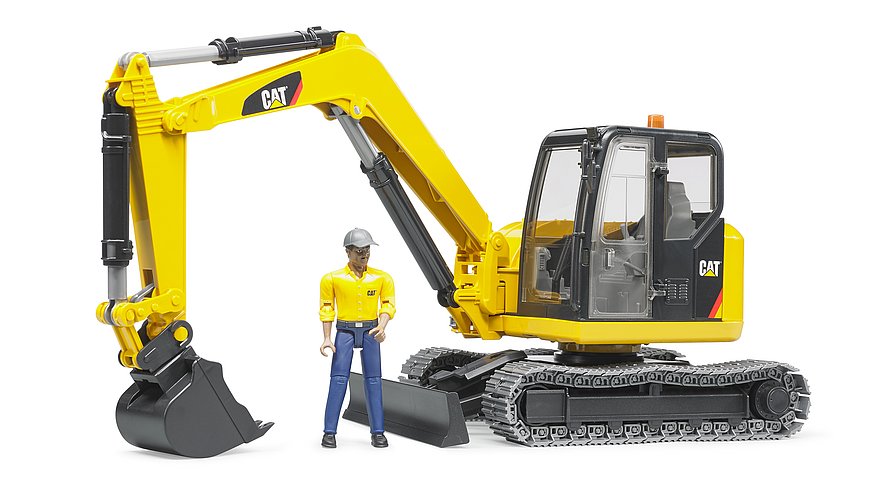 BRUDER CAT MINI EXCAVATOR W/WORKER