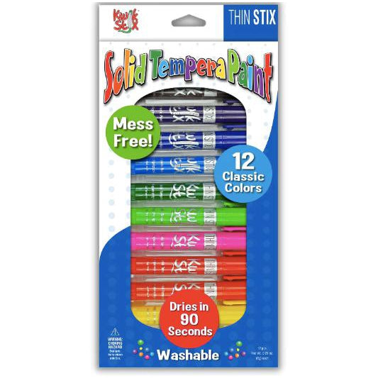 KWIK STIX THIN PAINT STICKS (12 COLOURS)